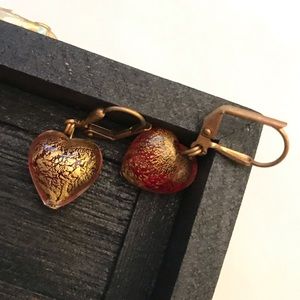 Heart Murano glass earrings